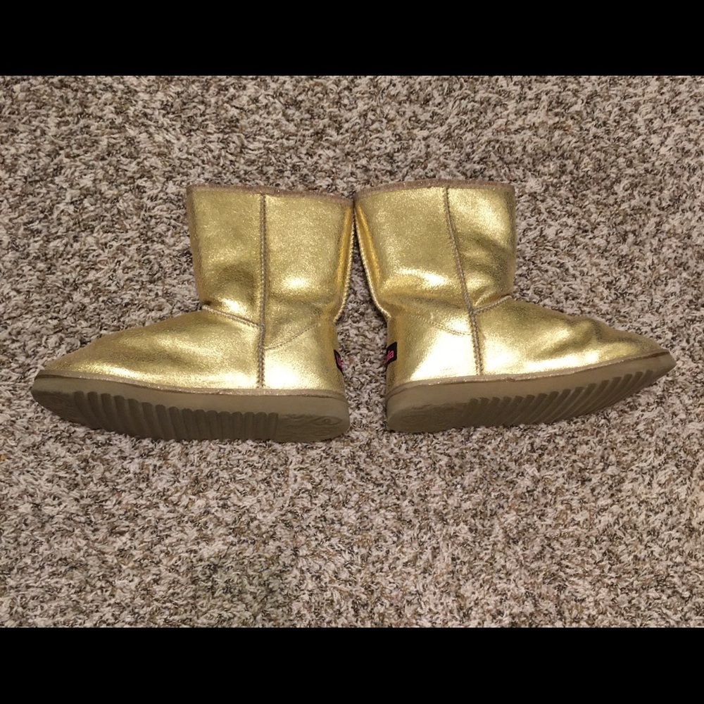 Ukala Gold Suede Evie Boot (Low) Sz 9M-EUC 100% Merino Wool Lining- See Details - Picture 8 of 12